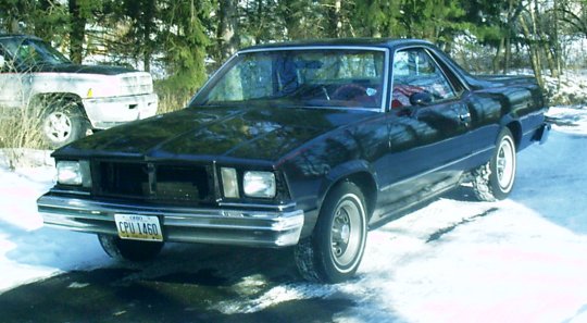 Driver's side front 3/4 view of my El Camino after it's paint job